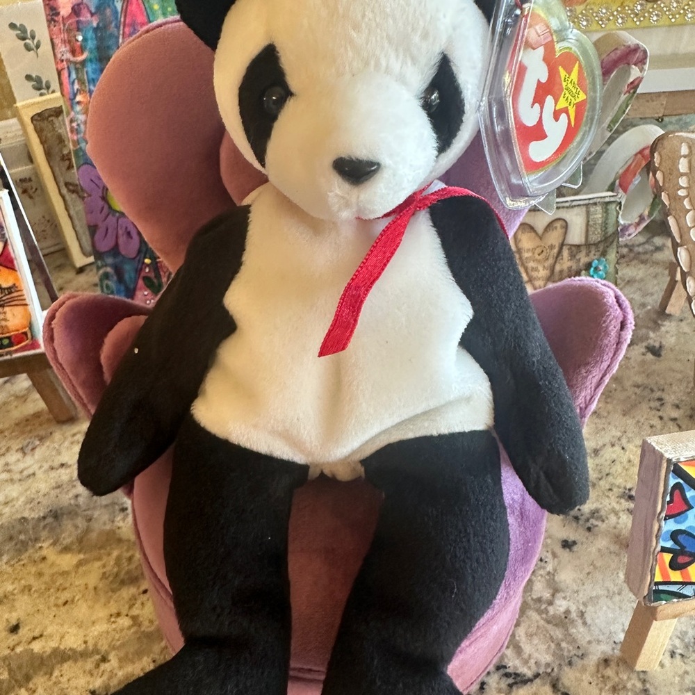 Ty Panda Plush Toy - Classic Black and White Beanie Babies NWT